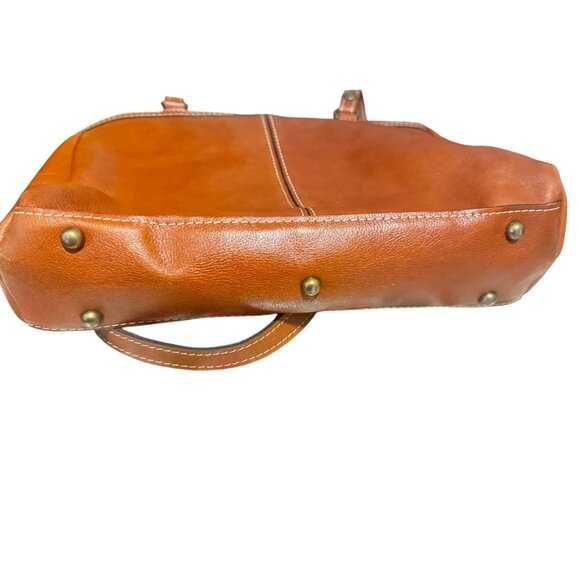 Patricia Nash Leather Poppy Tote Bag Tan Italian-Style Handbag - Picture 8 of 12